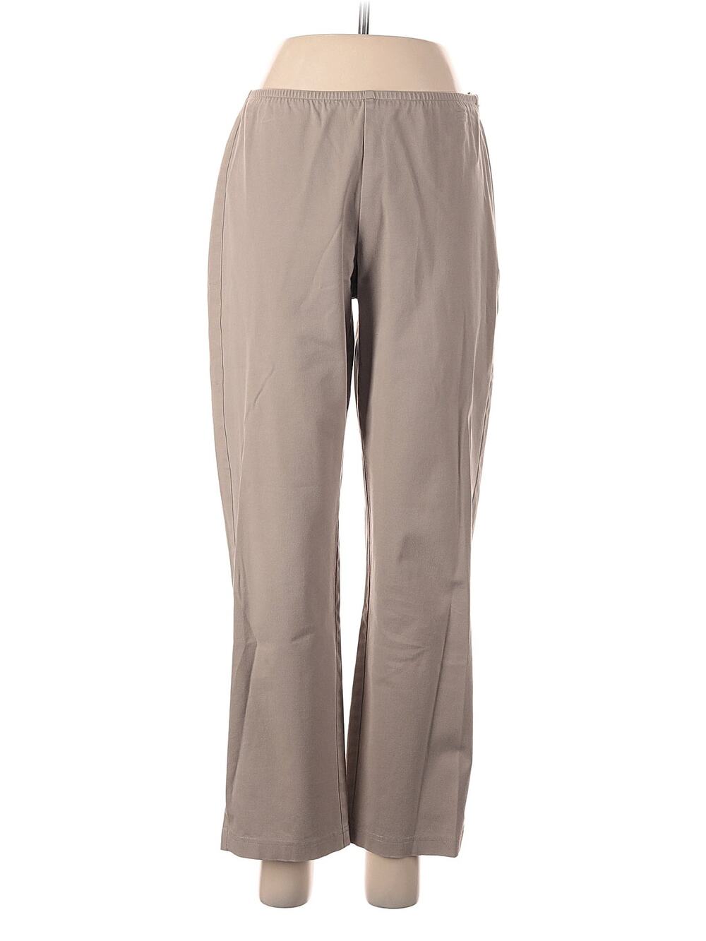 Eileen Fisher Pants Organic Cotton Spandex Tan Classic Straight Leg Small